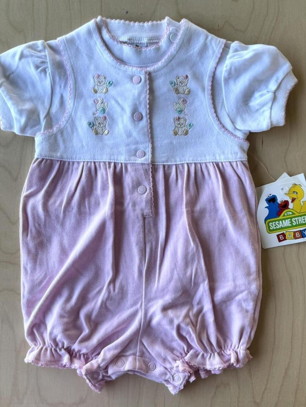 Sesame Street Baby Girl Pink Playsuit-romper